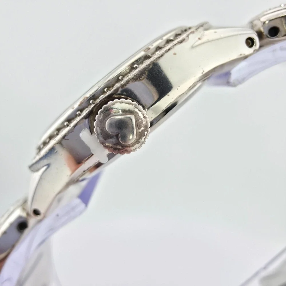 BRIGHTON 'Huntington Beach' Watch SWAROVSKI Crystal Heart Silver Plate 7.75
